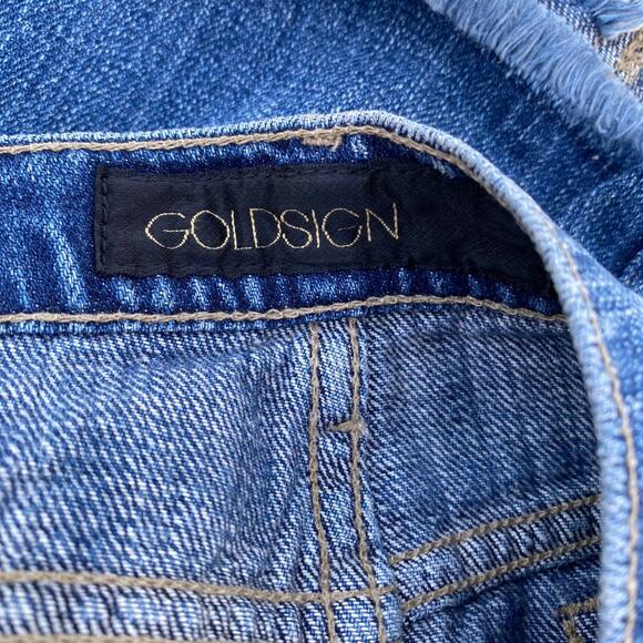 New Goldsign Sinner Women's Frayed Distressed Whiskered Denim Mini Skirt Size 28 - Picture 10 of 12